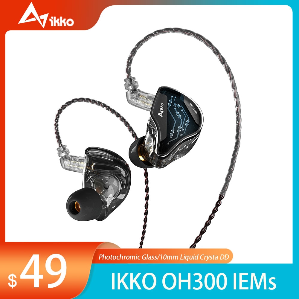 IKKO OH300 유선 인이어 IEM 이어폰, 액정 DD 헤드폰 모니터, 분리형 오디오, 무산소 구리 케이블 포함